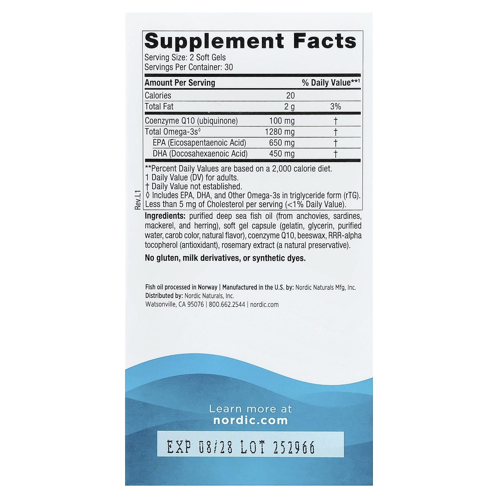 Коэнзим Q10 Nordic Naturals Ultimate Omega®, вкус Lemon, 60 мягких капсул — фото 3