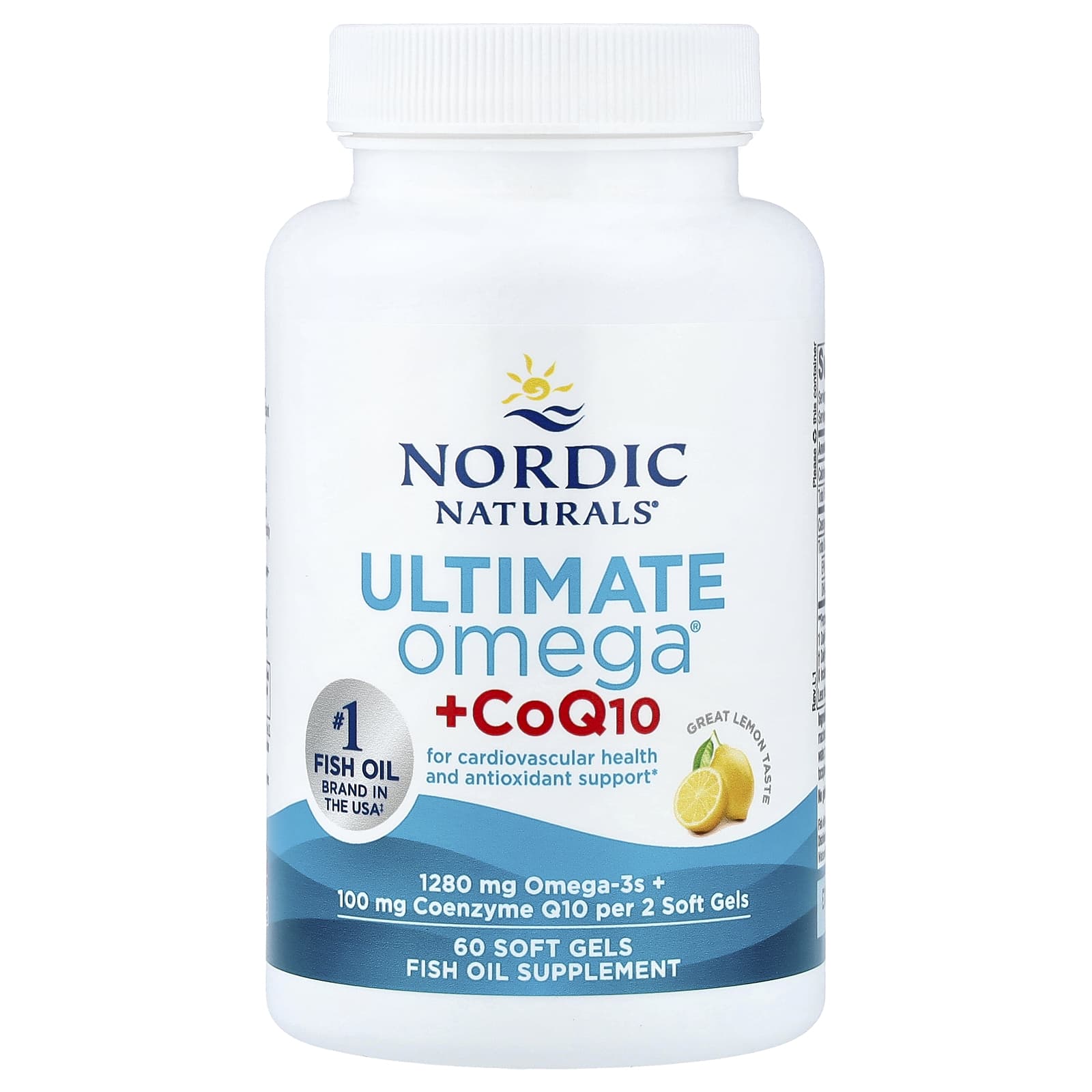 Коэнзим Q10 Nordic Naturals Ultimate Omega®, вкус Lemon, 60 мягких капсул