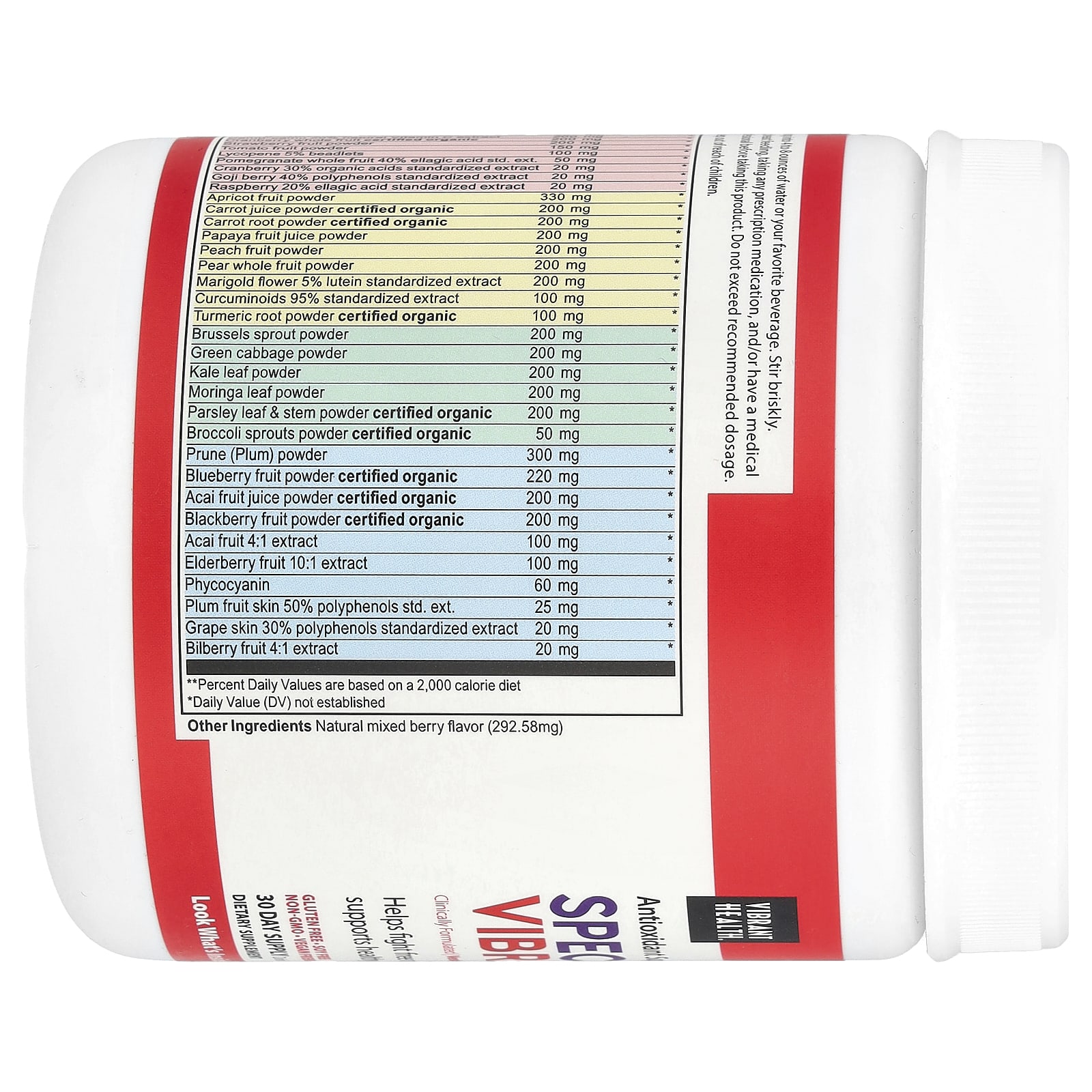 Антиоксидантный суперфуд Vibrant Health, 184.2 г (6.5 oz), смешанные ягоды — фото 3