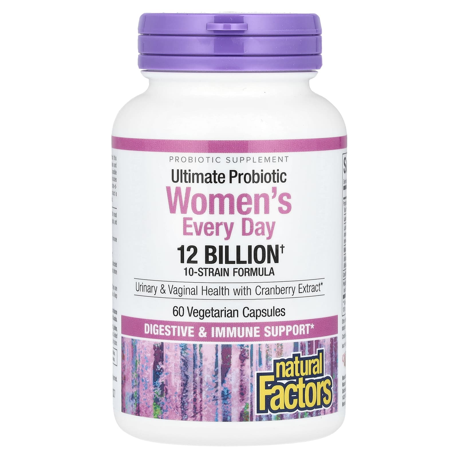 Пробиотик Natural Factors Ultimate Women's Every Day, оттенок 12 Billion, 60 растительных капсул