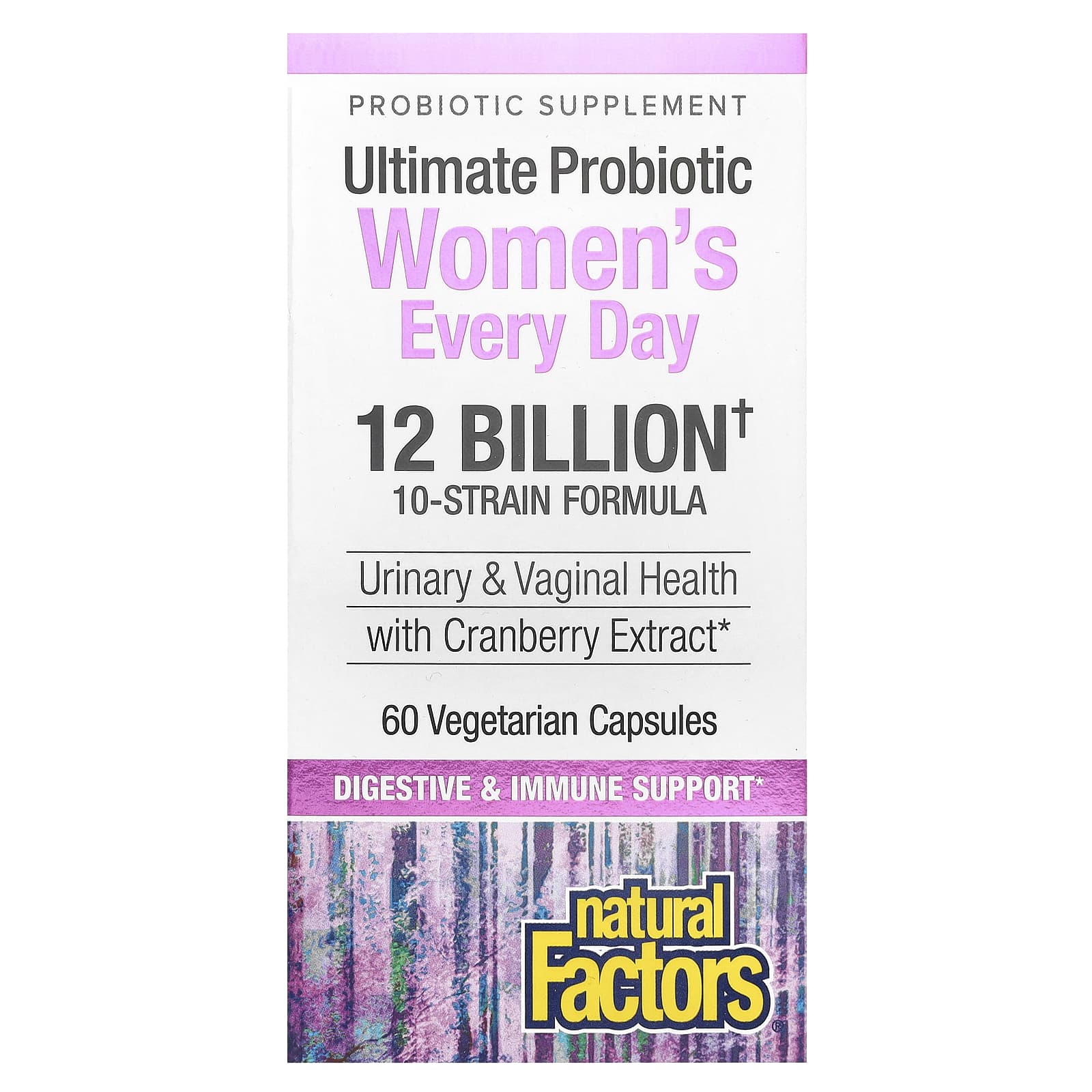 Пробиотик Natural Factors Ultimate Women's Every Day, оттенок 12 Billion, 60 растительных капсул — фото 2