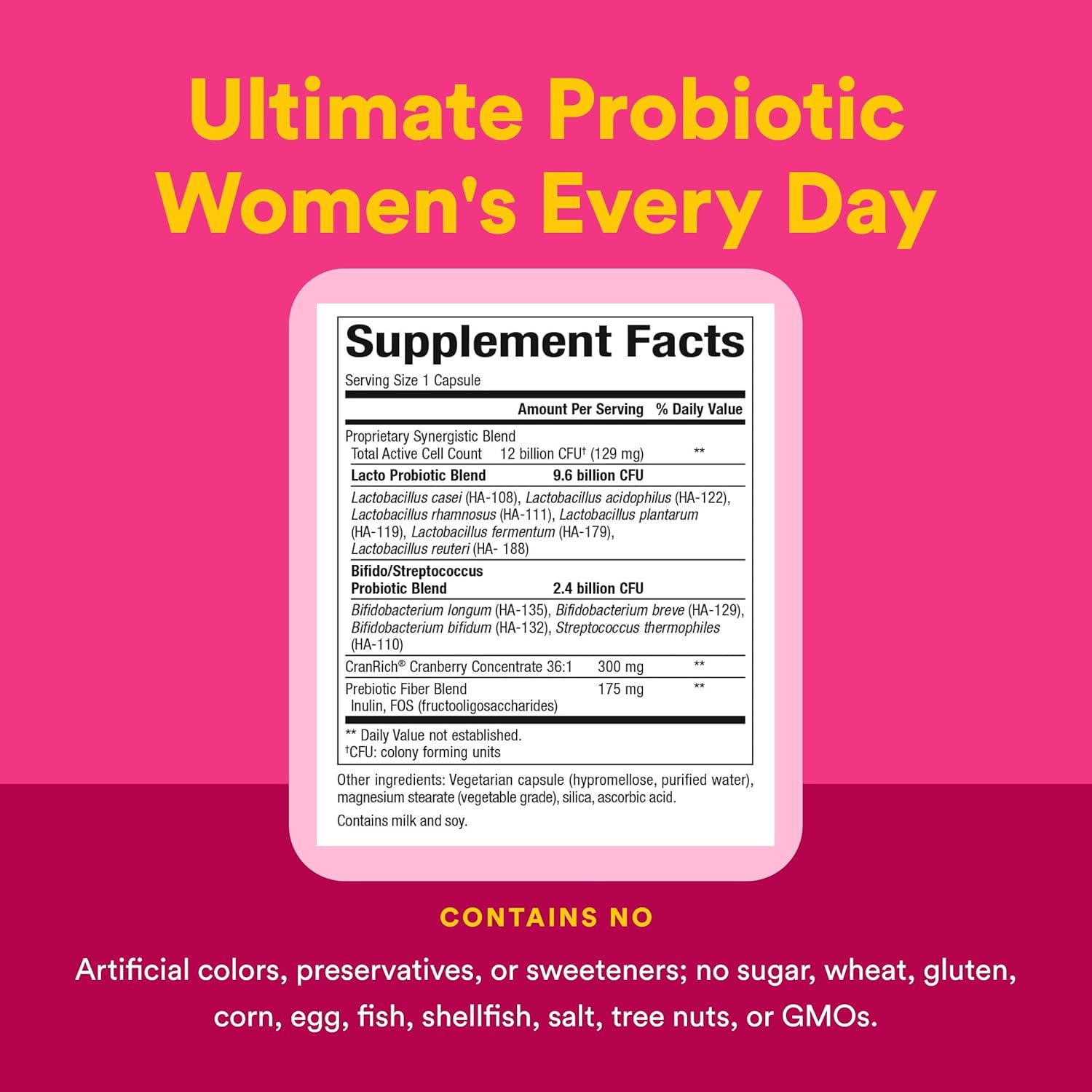 Пробиотик Natural Factors Ultimate Women's Every Day, оттенок 12 Billion, 60 растительных капсул — фото 4