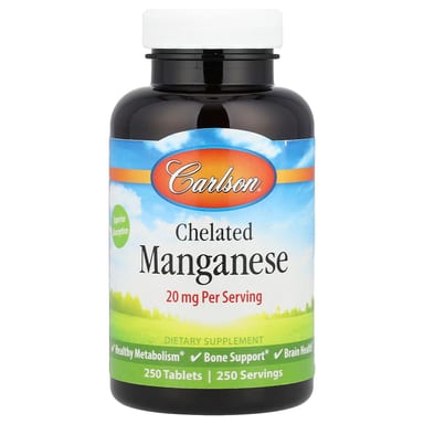 Марганец Carlson Chelated, 20 мг, 250 таблеток