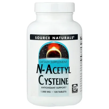 Фото товара: N-ацетилцистеин Source Naturals N-Acetyl Cysteine, 1000 мг, 120 таблеток