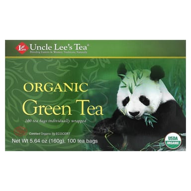 Зеленый чай Uncle Lee's Tea Organic 100 Tea Bags, 160 г, чайные пакетики