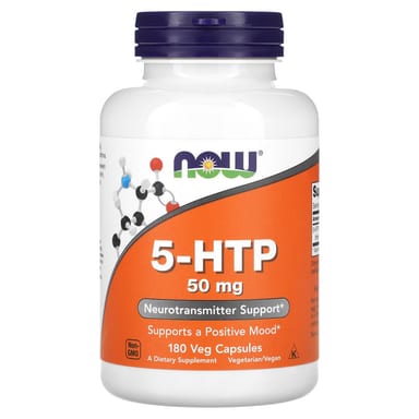 5-HTP NOW Foods 5-HTP, 50 мг, 180 растительных капсул