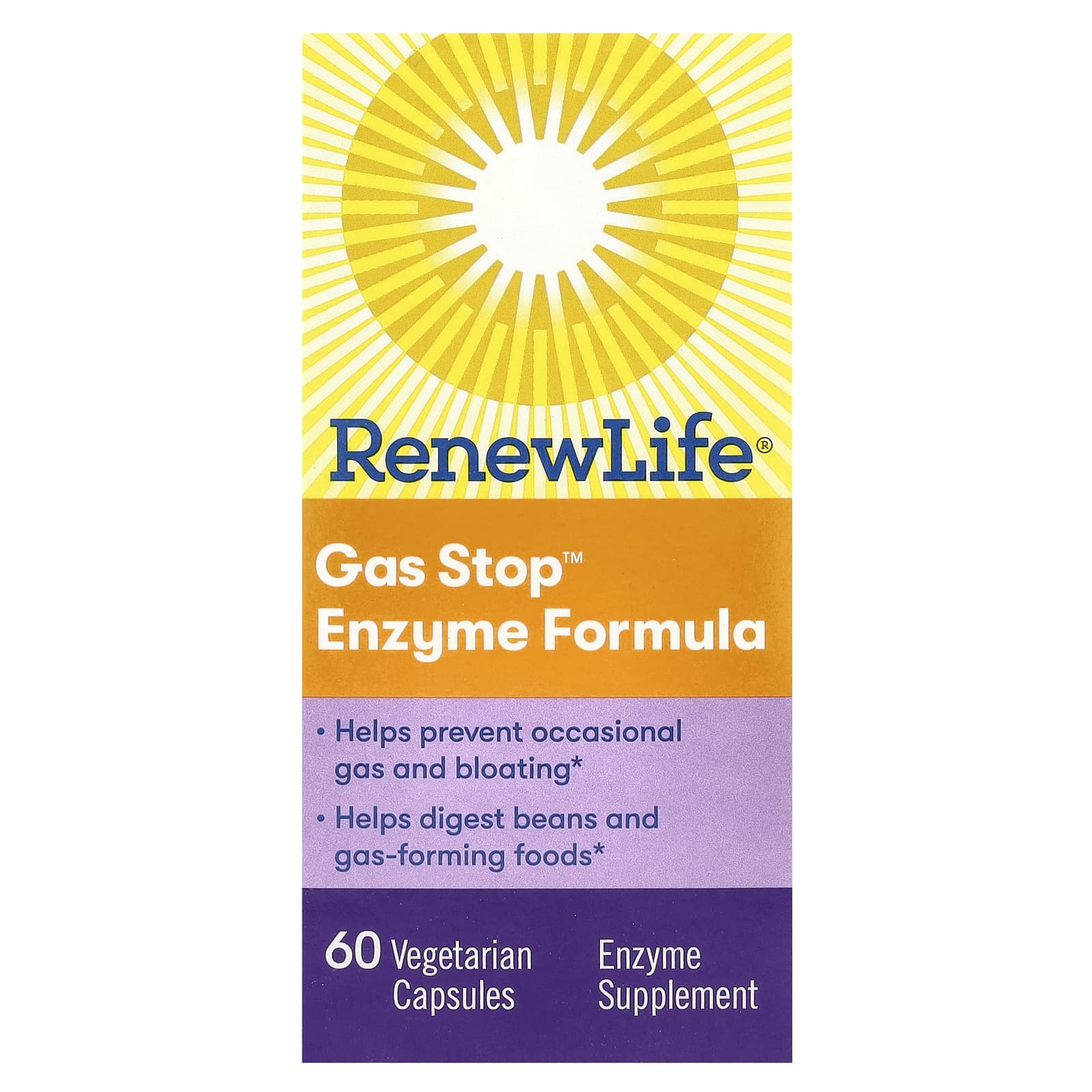 Комплекс Renew Life Gas Stop™ Enzyme, 60 растительных капсул — фото 2