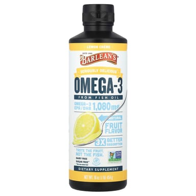 Рыбий жир Barlean's Seriously Delicious® Omega-3 From, вкус Lemon Creme, 454 г, масло