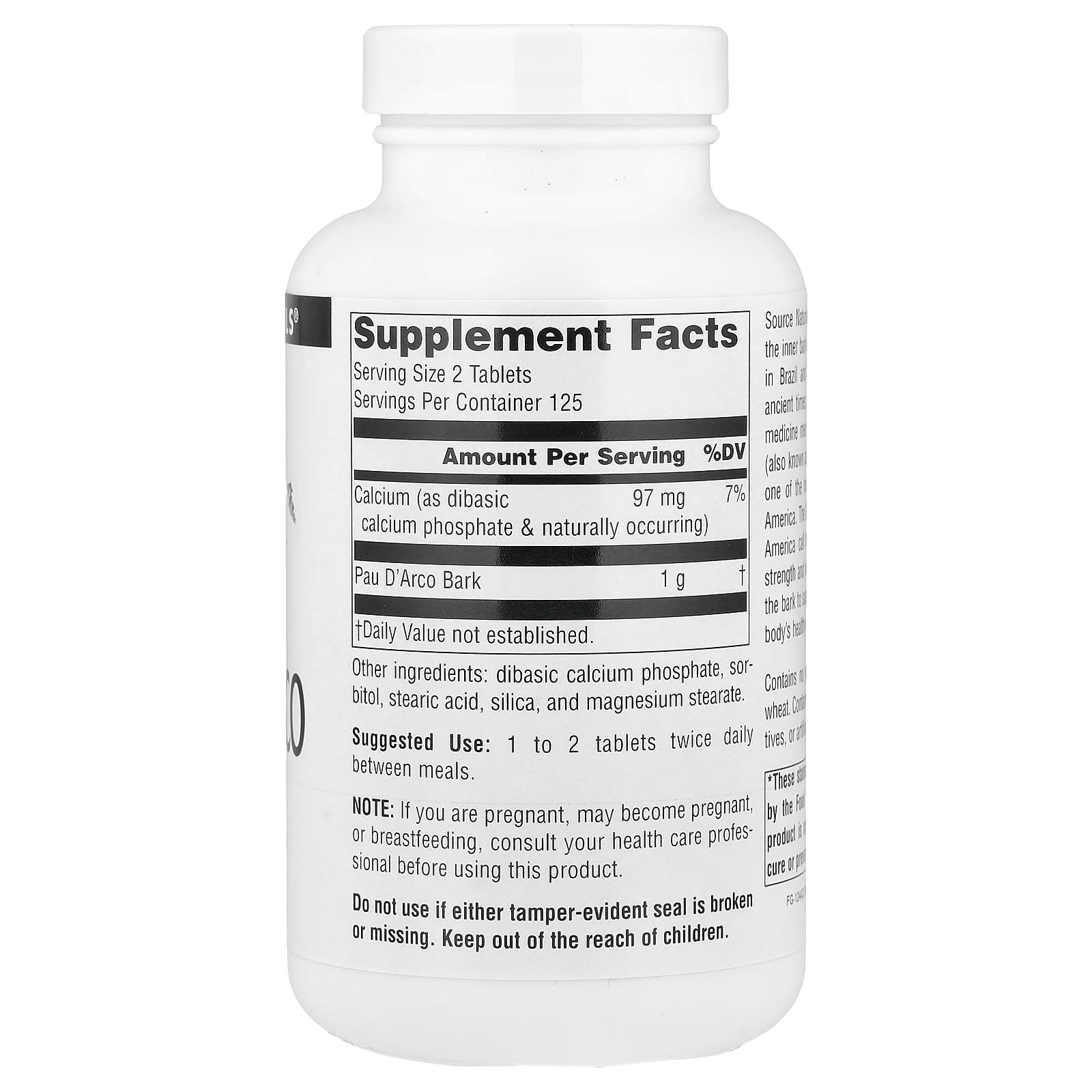 Пау д’арко Source Naturals, 500 мг, 250 таблеток