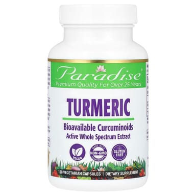 Куркума Paradise Herbs, 250 мг, 120 растительных капсул