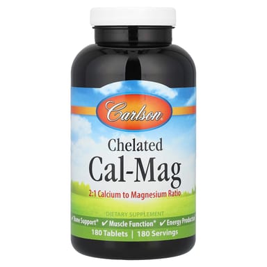 Комплекс кальция и магния Carlson Chelated Cal-Mag, 180 таблеток