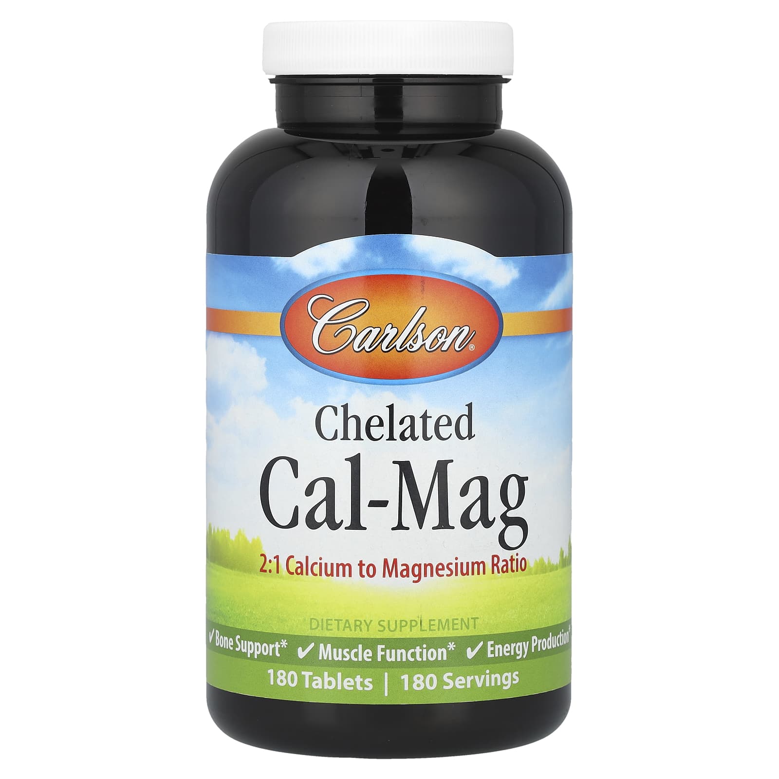 Комплекс кальция и магния Carlson Chelated Cal-Mag, 180 таблеток