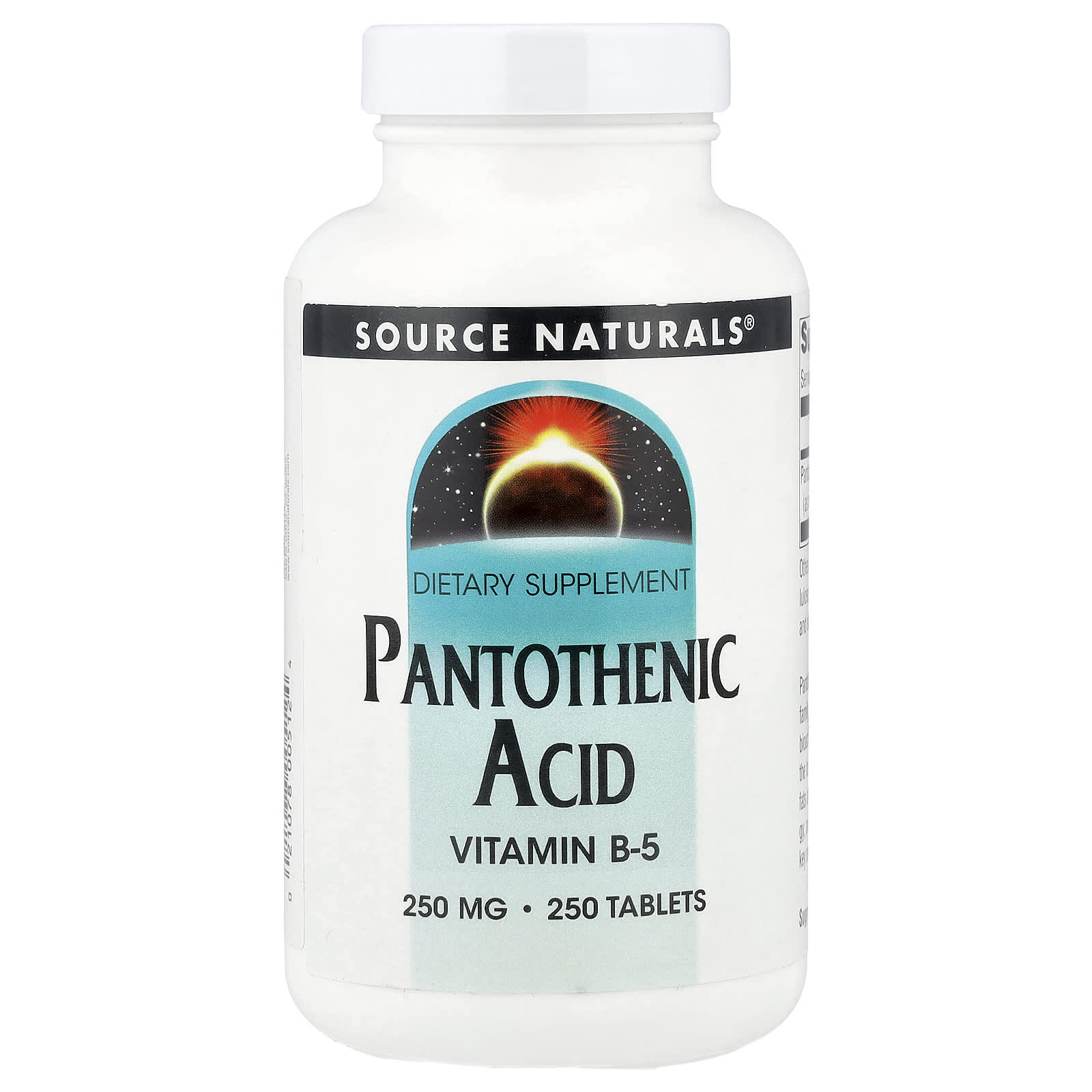 Пантотеновая кислота Source Naturals, 250 мг, 250 таблеток