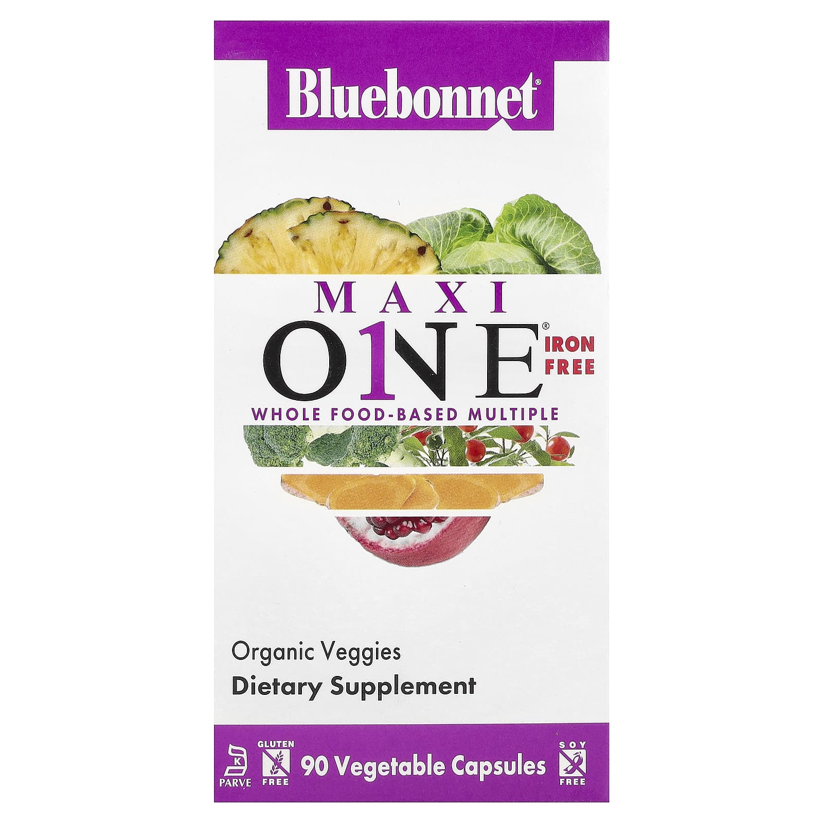 Железо Bluebonnet Nutrition MaxiONE® Free, 90 растительных капсул — фото 2