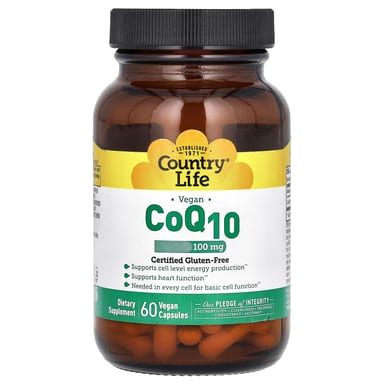 Коэнзим Q10 Country Life Vegan, 100 мг, 60 растительных капсул