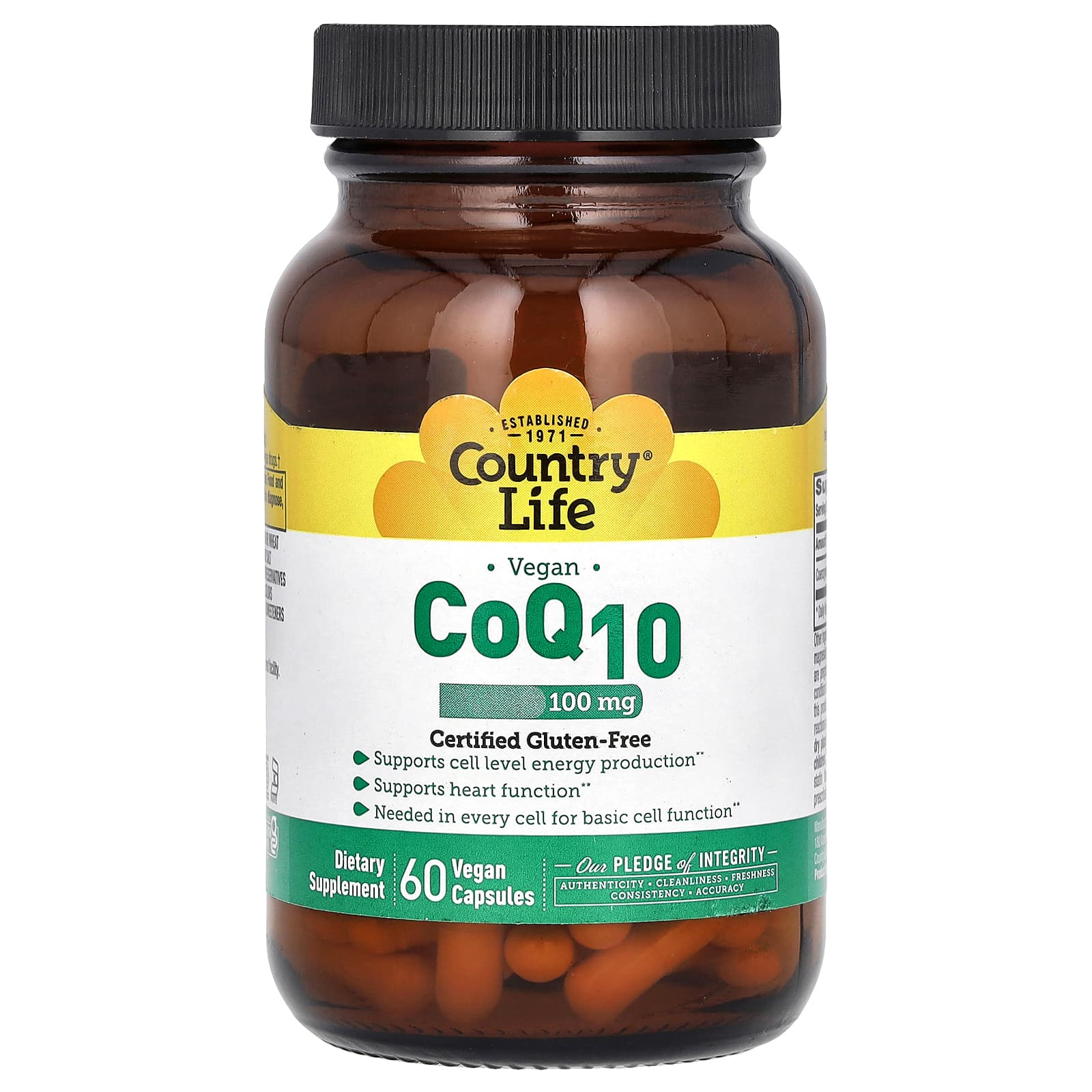 Коэнзим Q10 Country Life Vegan, 100 мг, 60 растительных капсул