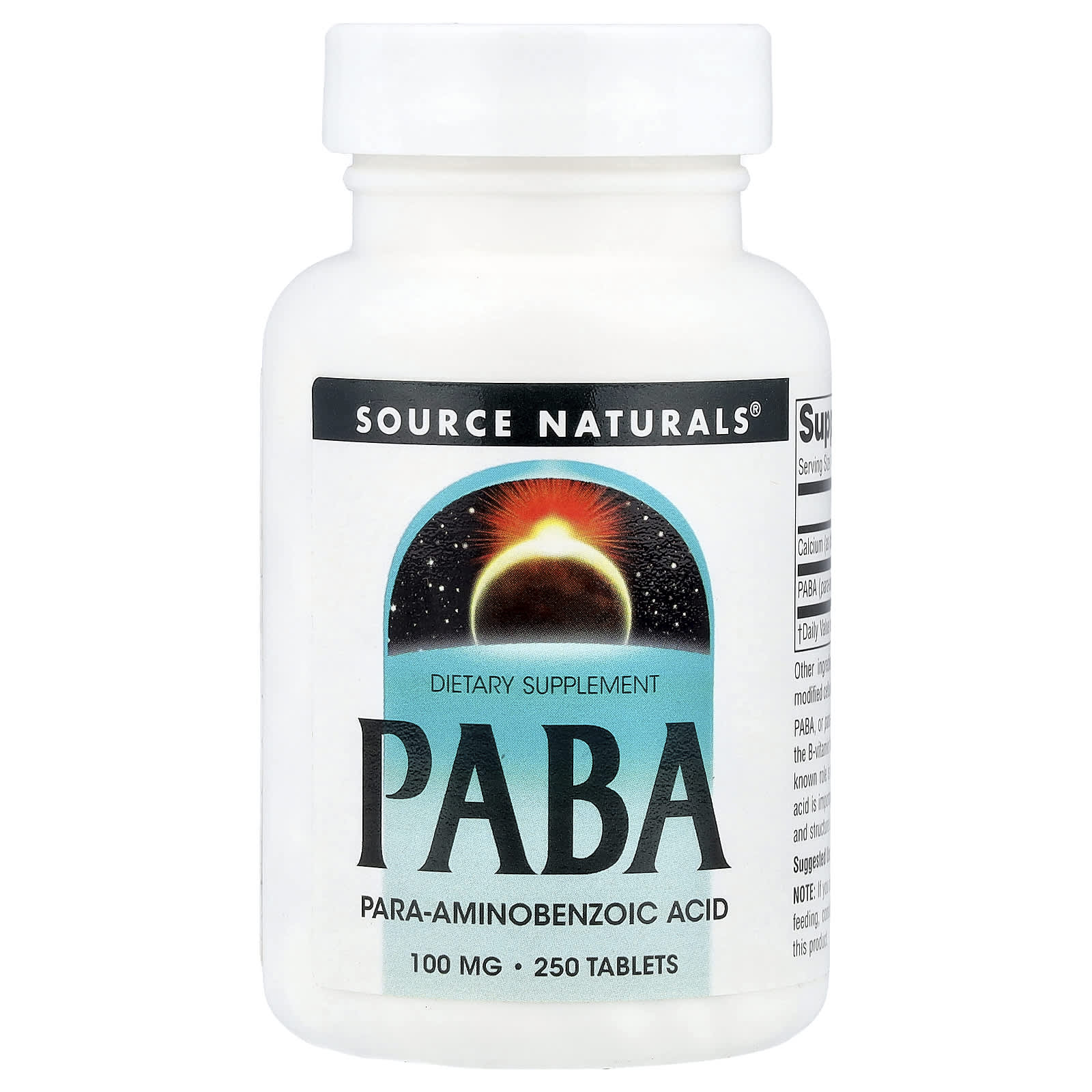 ПАБК Source Naturals, 100 мг, 250 таблеток