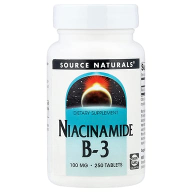 Ниацинамид Source Naturals B-3, 100 мг, 250 таблеток