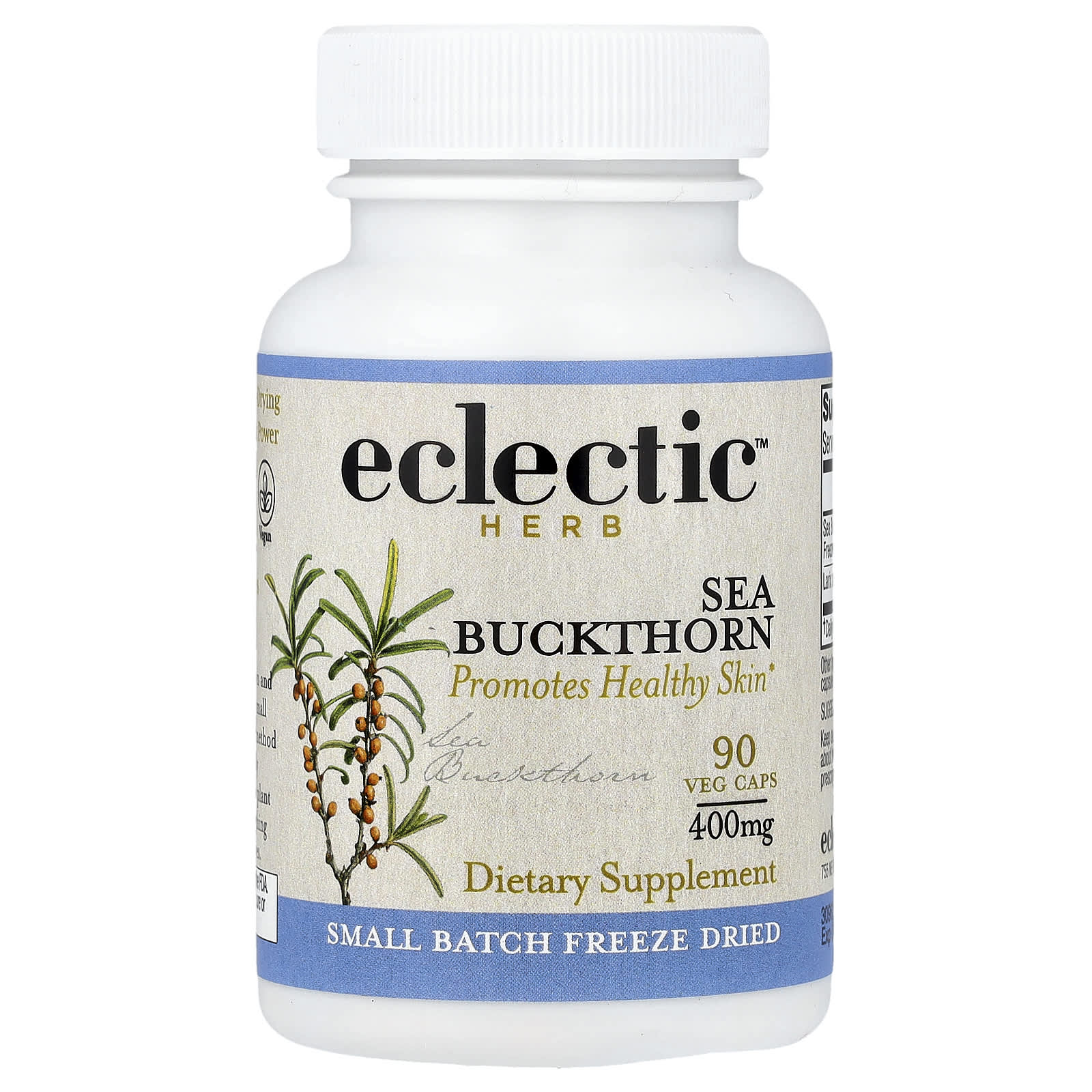 Обезвоженные ягоды облепихи Eclectic Herb, 90 вегетарианских капсул