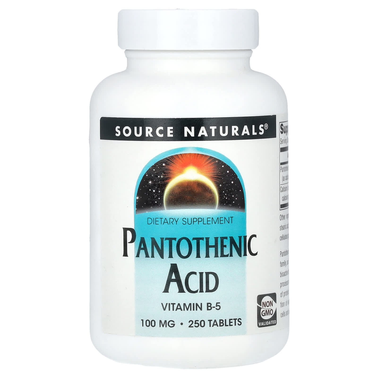 Пантотеновая кислота Source Naturals, 250 таблеток