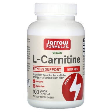 L-карнитин Jarrow Formulas L-Carnitine, 500 мг, 100 растительных капсул