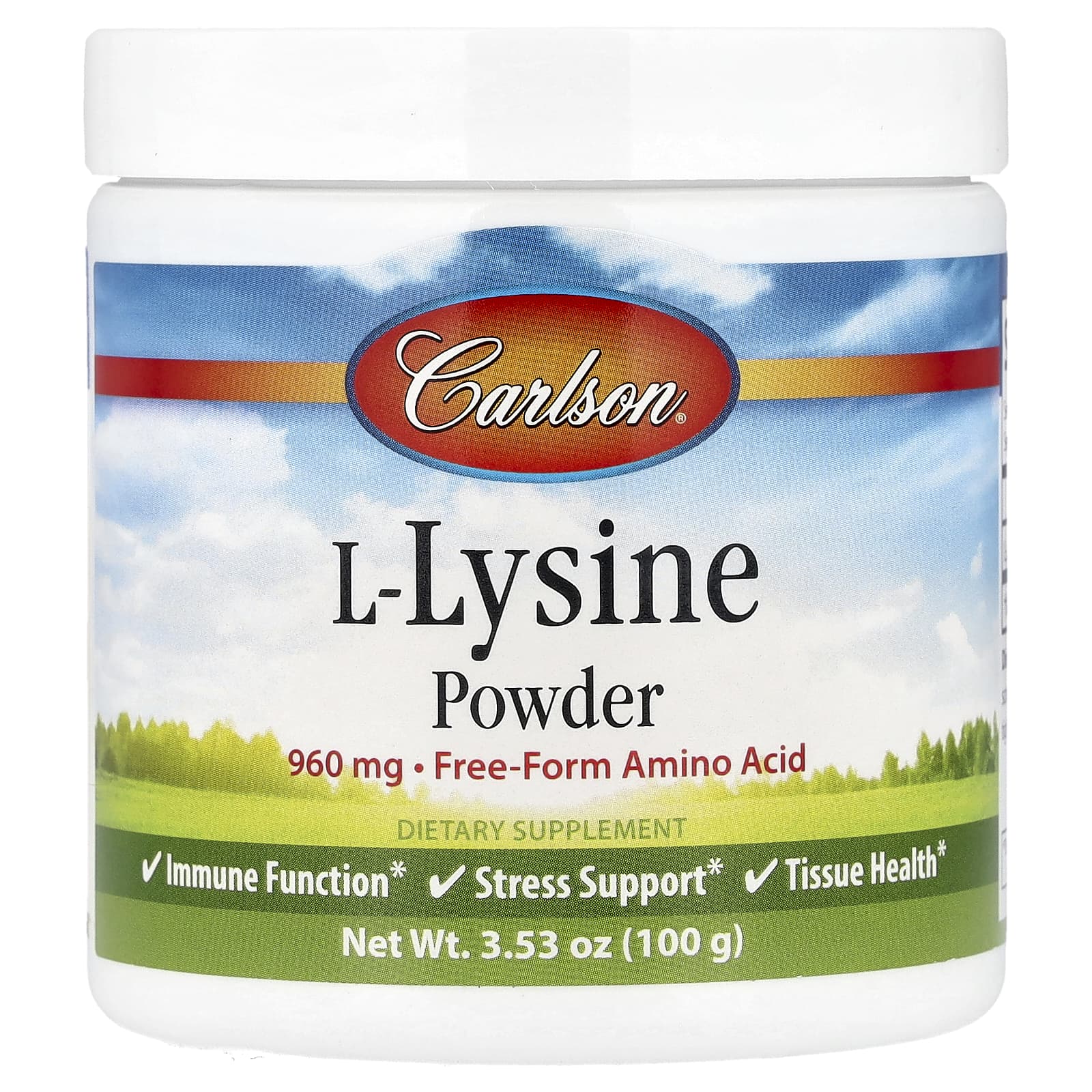 L-лизин Carlson L-Lysine Powder, 100 г, порошок