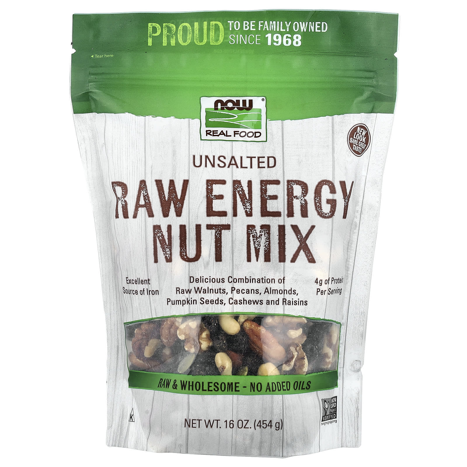 Комплекс Energy NOW Foods Real Food Raw Nut Mix, оттенок Unsalted, 454 г — фото 3