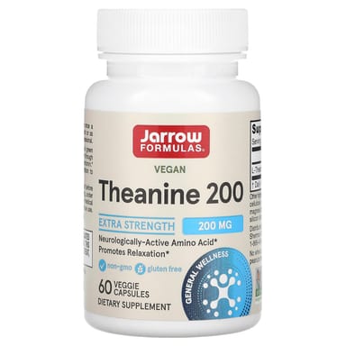 Теанин Jarrow Formulas 200, 200 мг, 60 растительных капсул