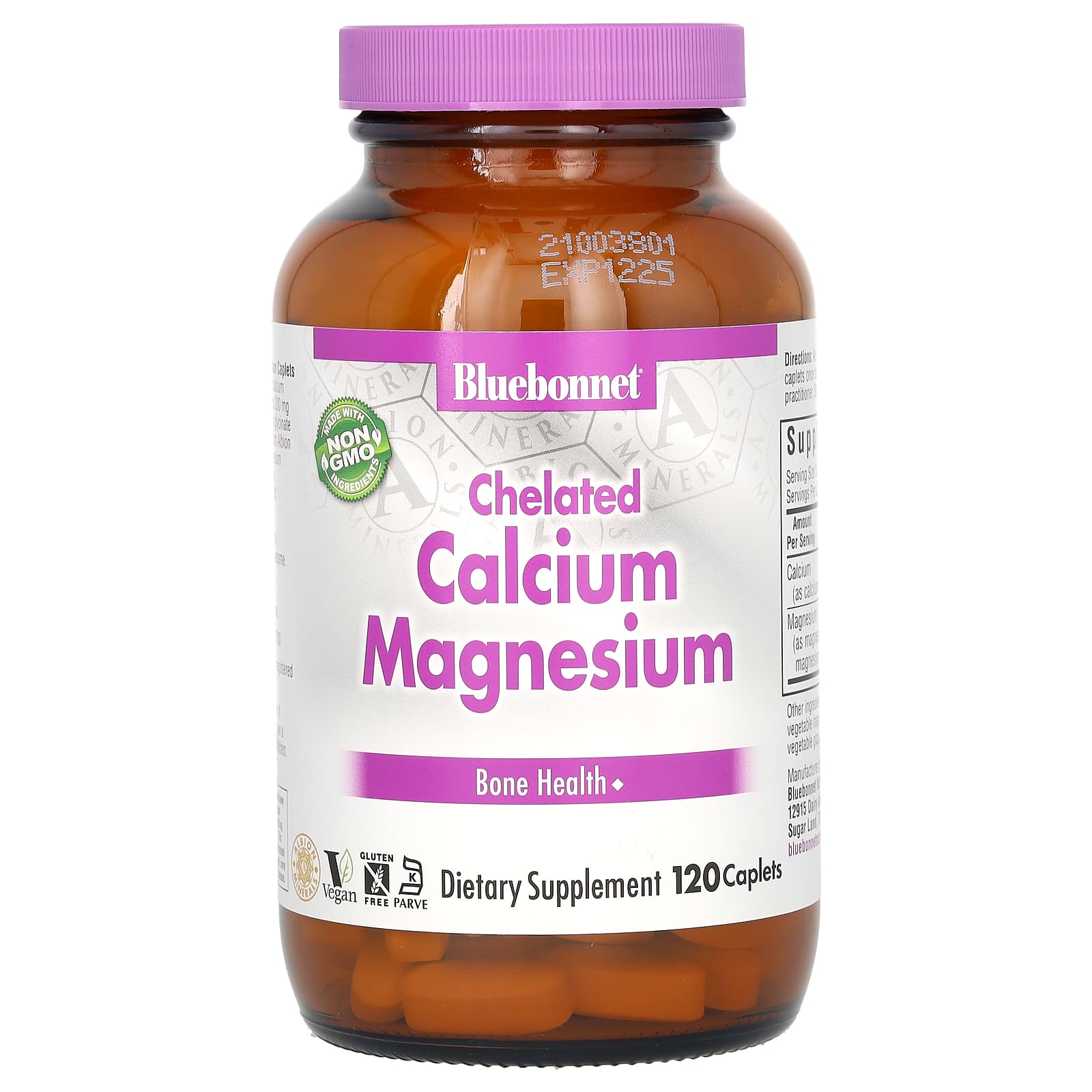 Магний Bluebonnet Nutrition Chelated Calcium, оттенок 120 Caplets