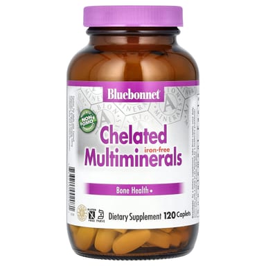 Железо Bluebonnet Nutrition Chelated Multiminerals Free, оттенок 120 Caplets