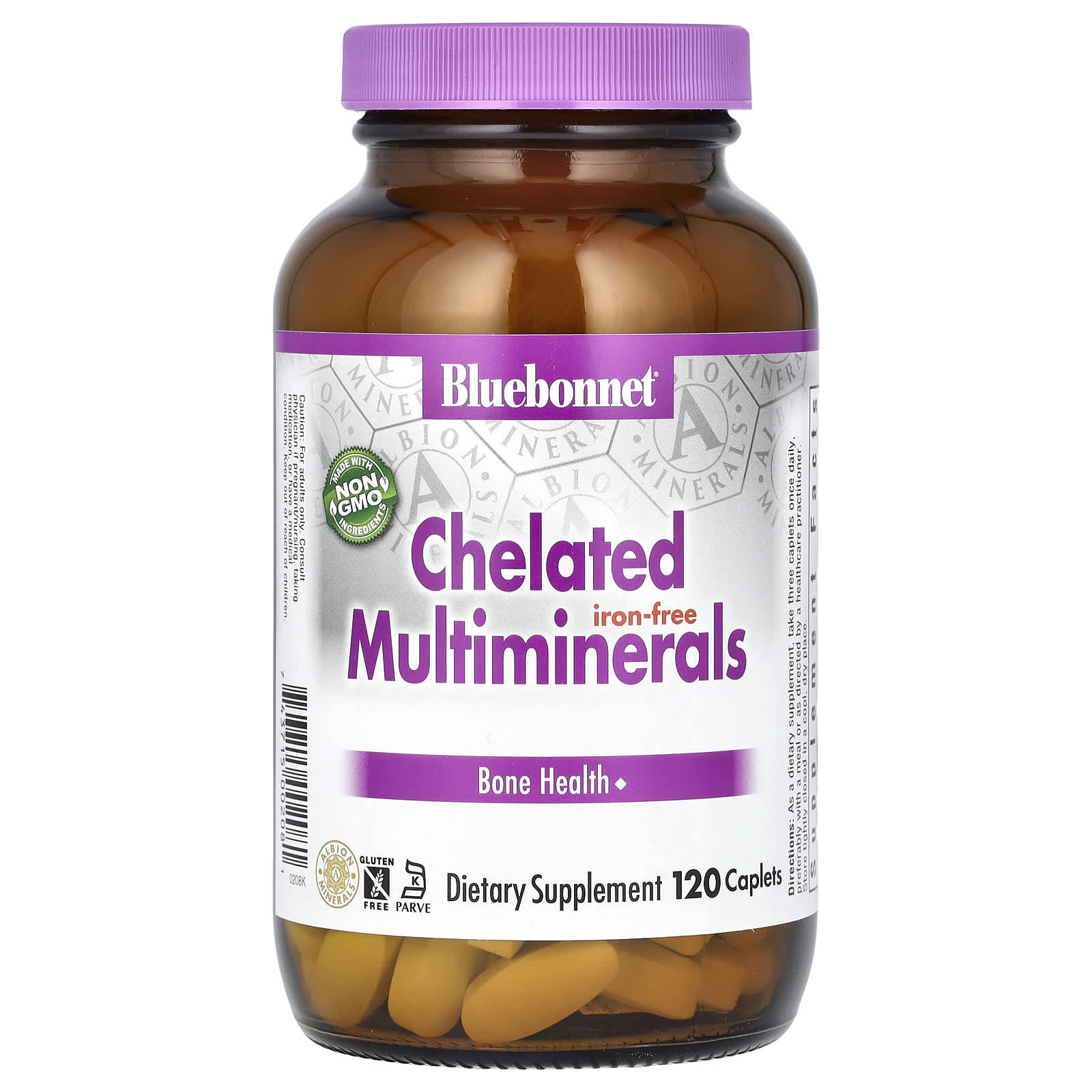 Железо Bluebonnet Nutrition Chelated Multiminerals Free, оттенок 120 Caplets
