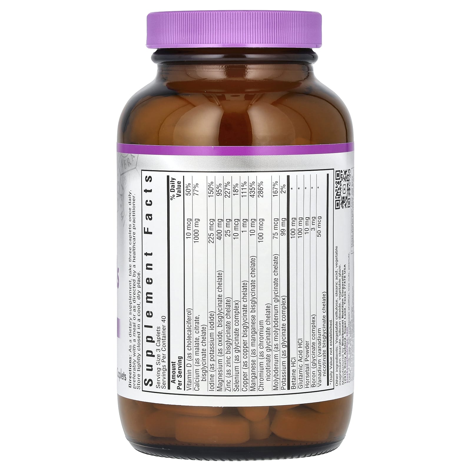 Железо Bluebonnet Nutrition Chelated Multiminerals Free, оттенок 120 Caplets — фото 2