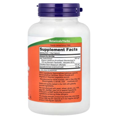 Расторопша NOW Foods Extract, 300 мг, 200 растительных капсул