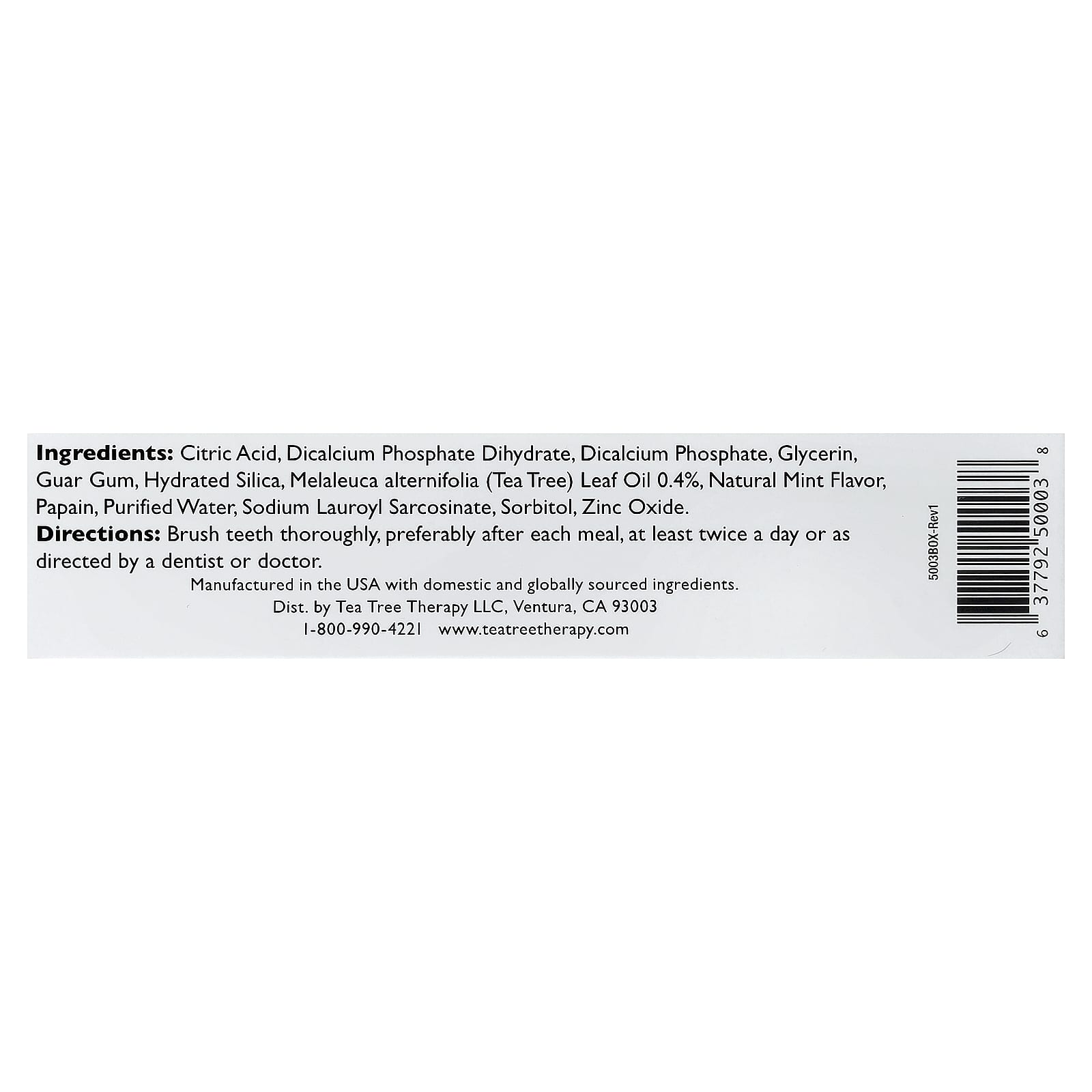Масло чайного дерева Tea Tree Therapy Natural Whitening Toothpaste, 85 г — фото 3