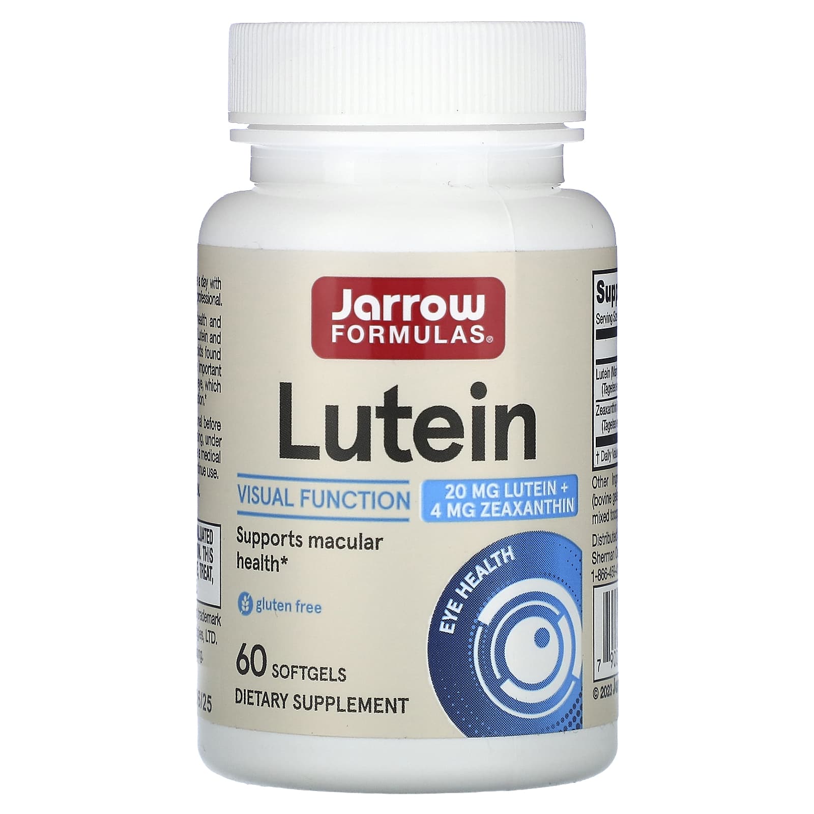 Лютеин Jarrow Formulas, 20 мг, 60 мягких капсул