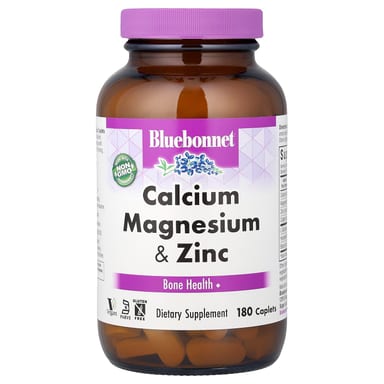 Магний Bluebonnet Nutrition Calcium & Zinc, оттенок 180 Caplets