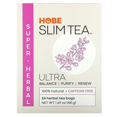 Травяной чай Hobe Labs Ultra Slim Tea Super Herbal 24 Bags, без кофеина, 48 г, чайные пакетики