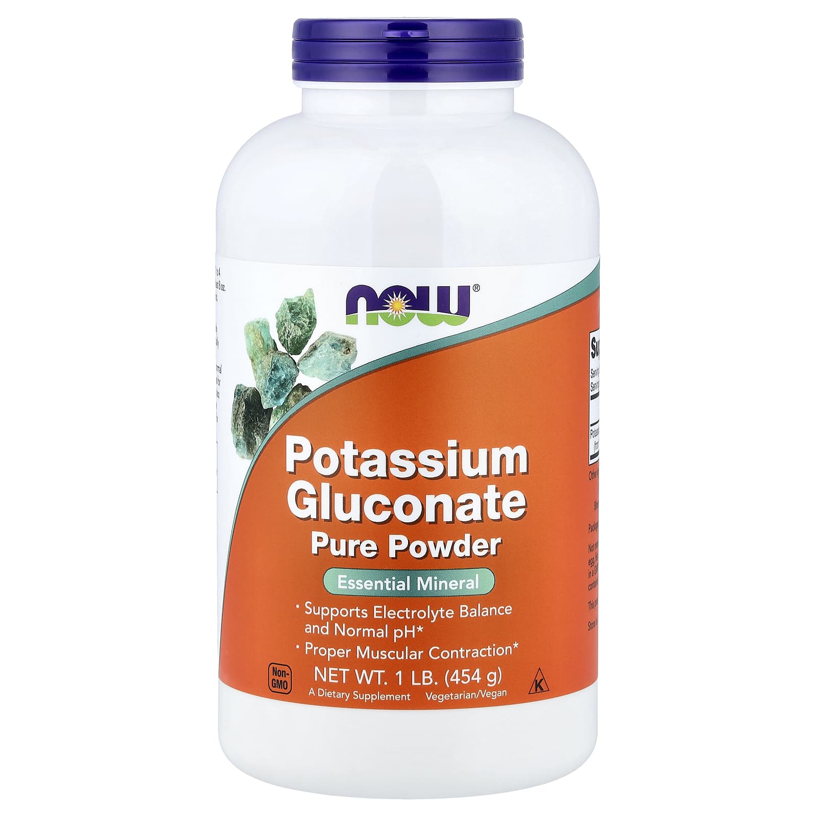 Калий NOW Foods Gluconate Pure Powder, 454 г, порошок