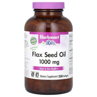 Льняное масло Bluebonnet Nutrition Organic, 1000 мг, 250 мягких капсул