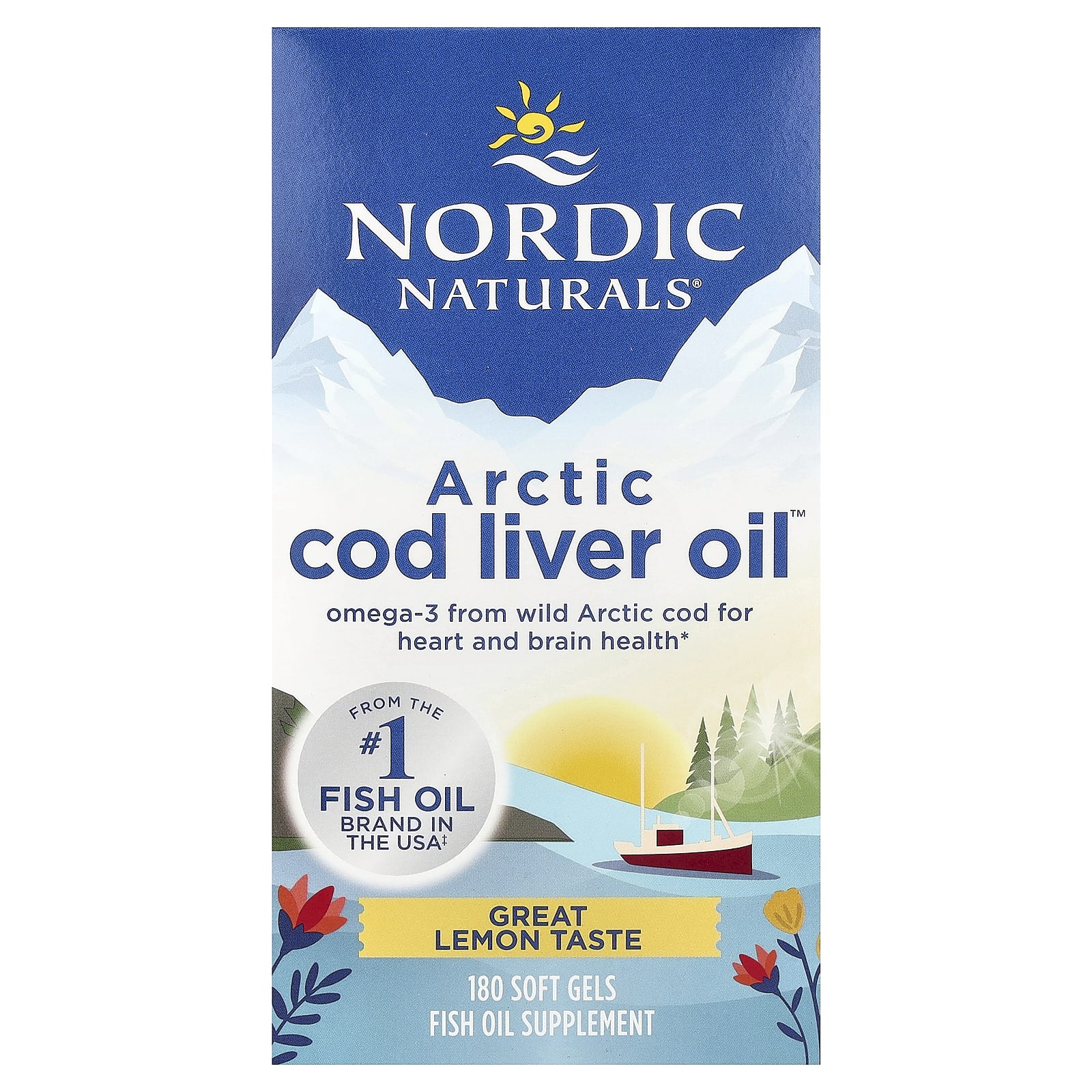 Масло печени трески Nordic Naturals Arctic™, вкус Lemon, 180 мягких капсул — фото 2