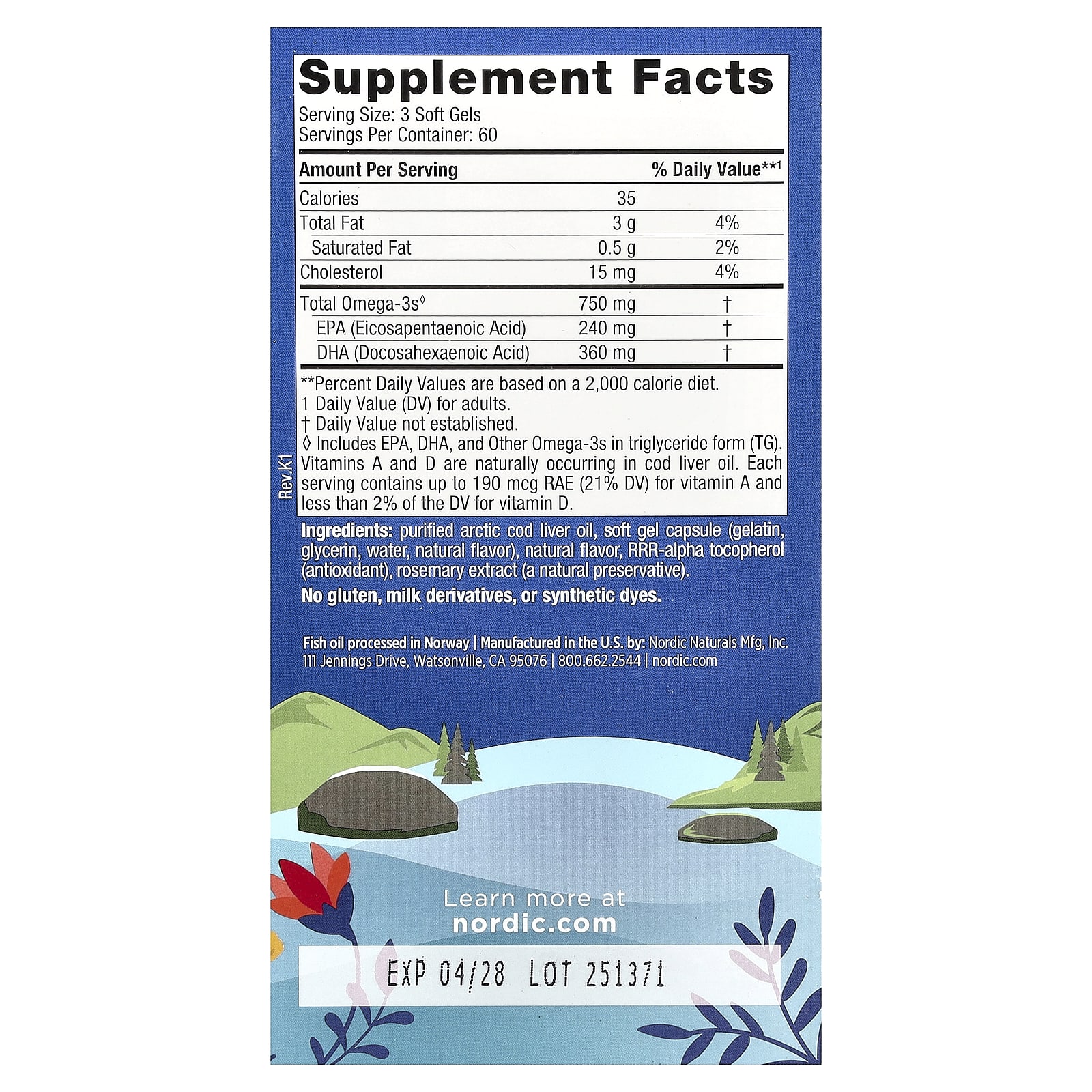 Масло печени трески Nordic Naturals Arctic™, вкус Lemon, 180 мягких капсул — фото 3