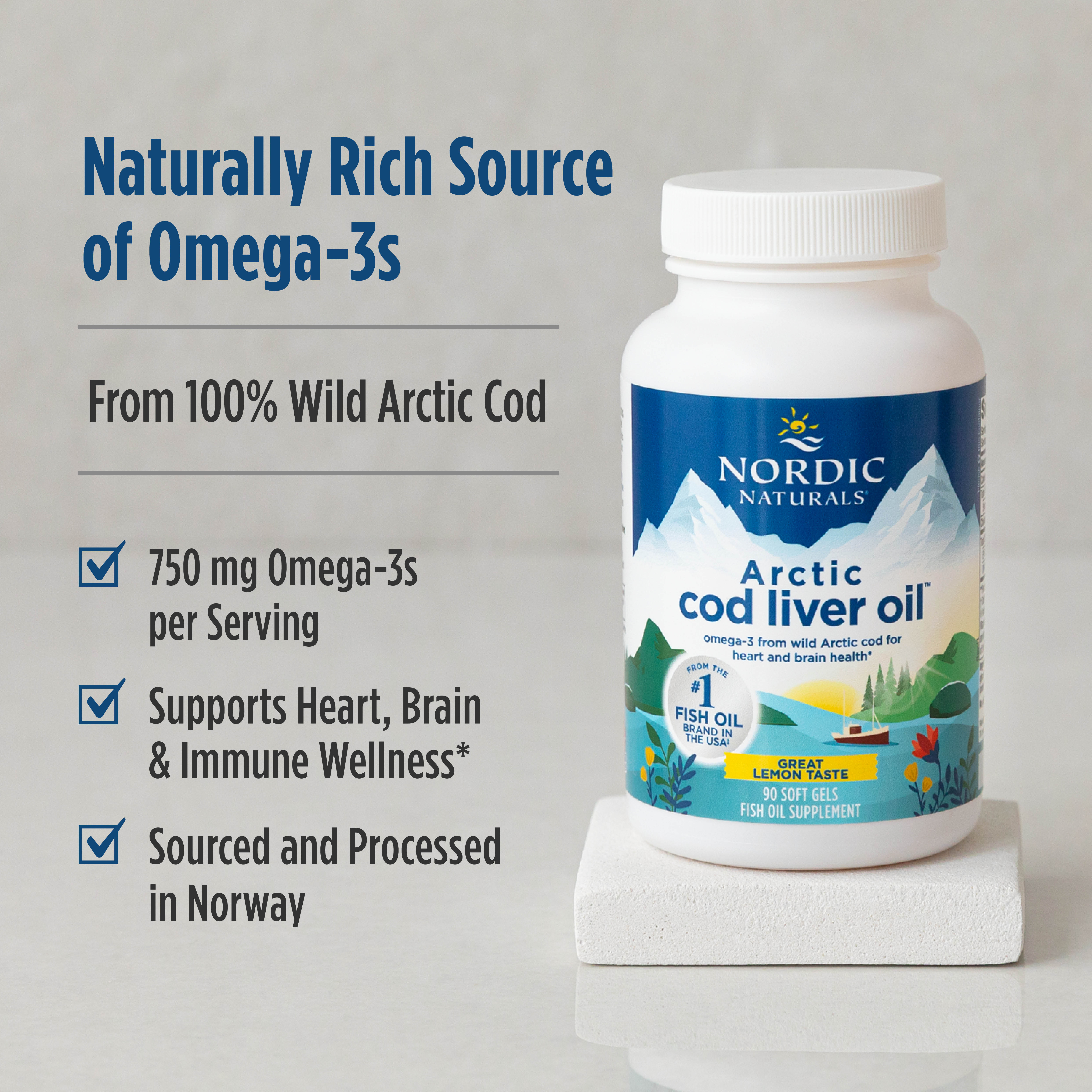 Масло печени трески Nordic Naturals Arctic™, вкус Lemon, 180 мягких капсул — фото 4