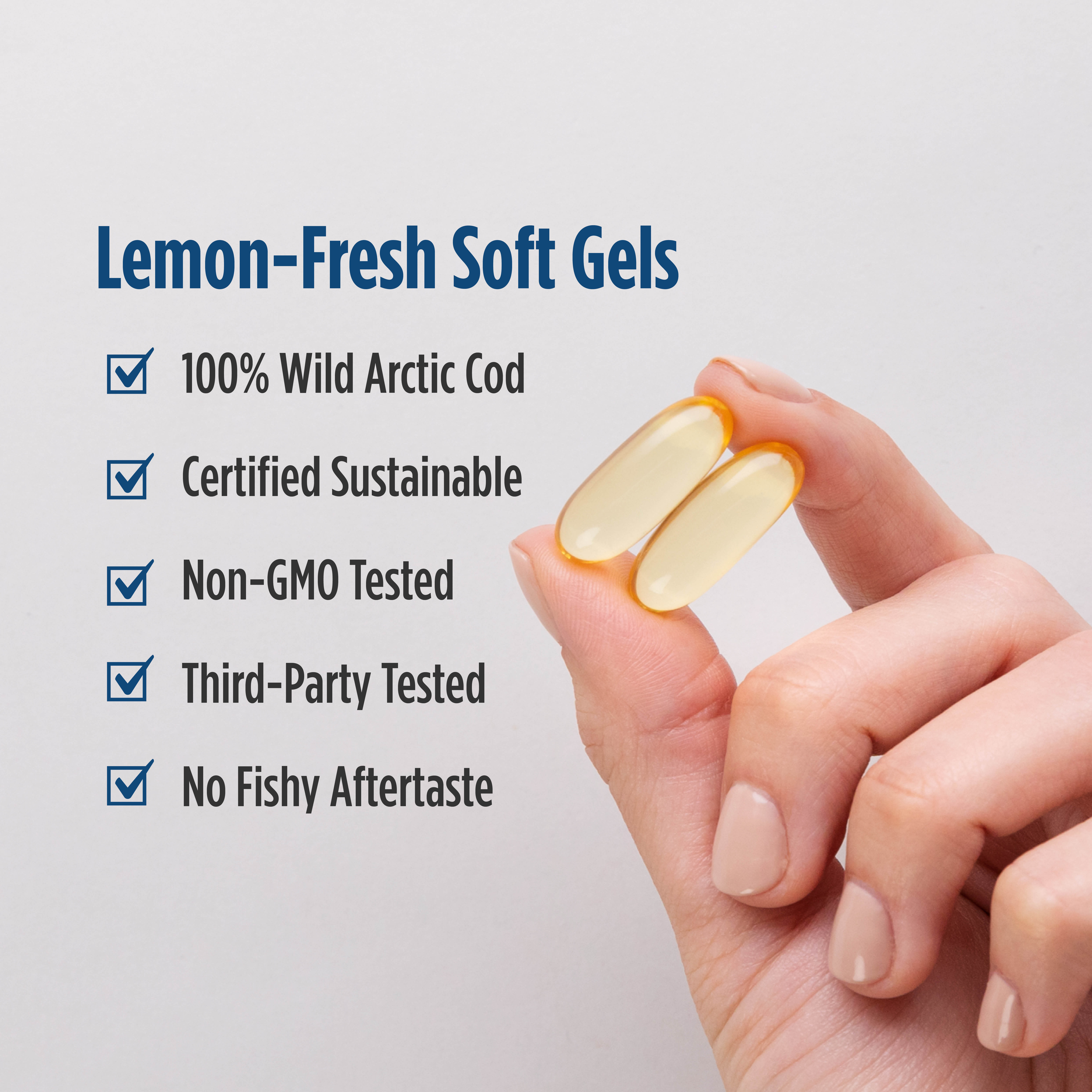 Масло печени трески Nordic Naturals Arctic™, вкус Lemon, 180 мягких капсул — фото 5