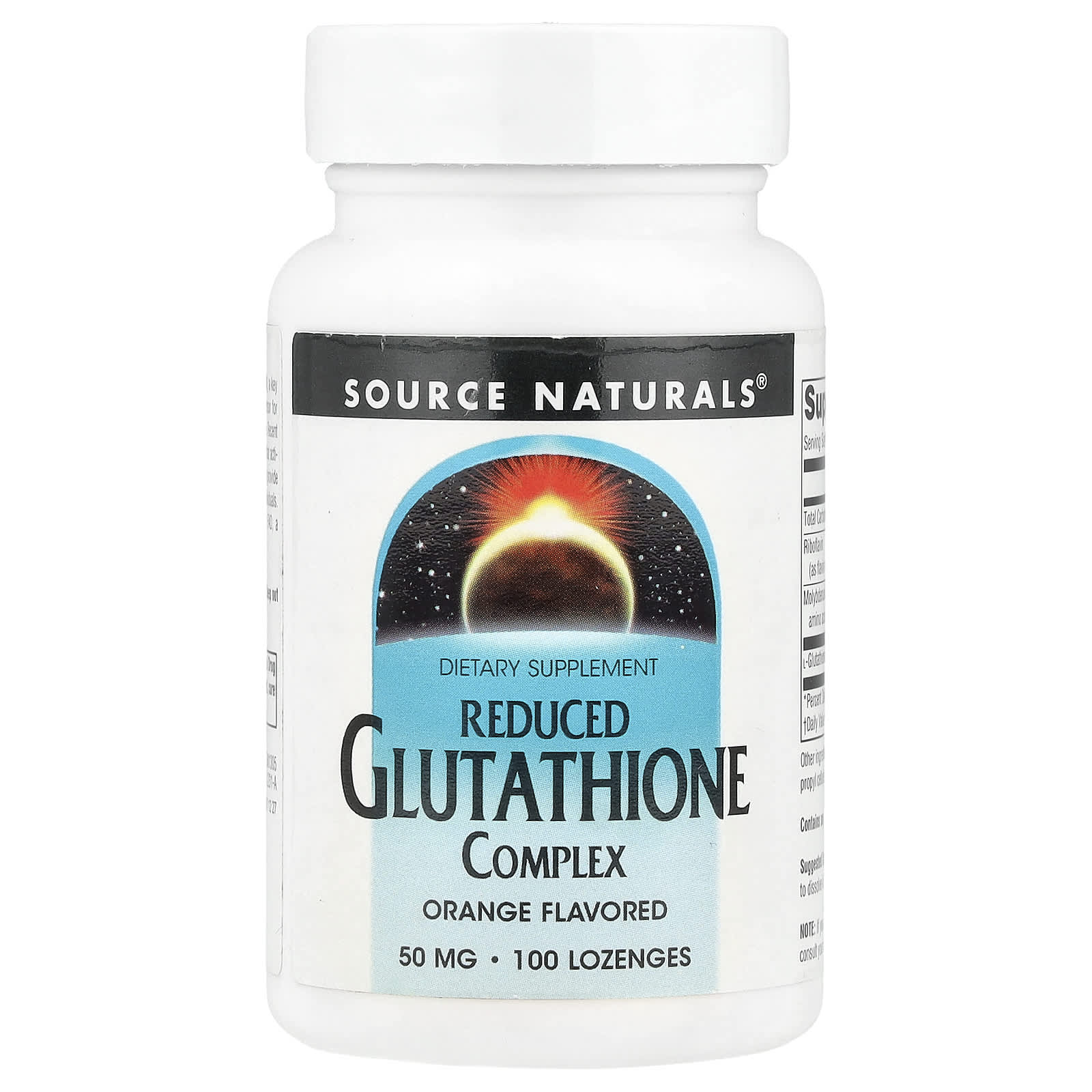 Комплекс Source Naturals Reduced Glutathione, вкус Orange, 100 пастилок