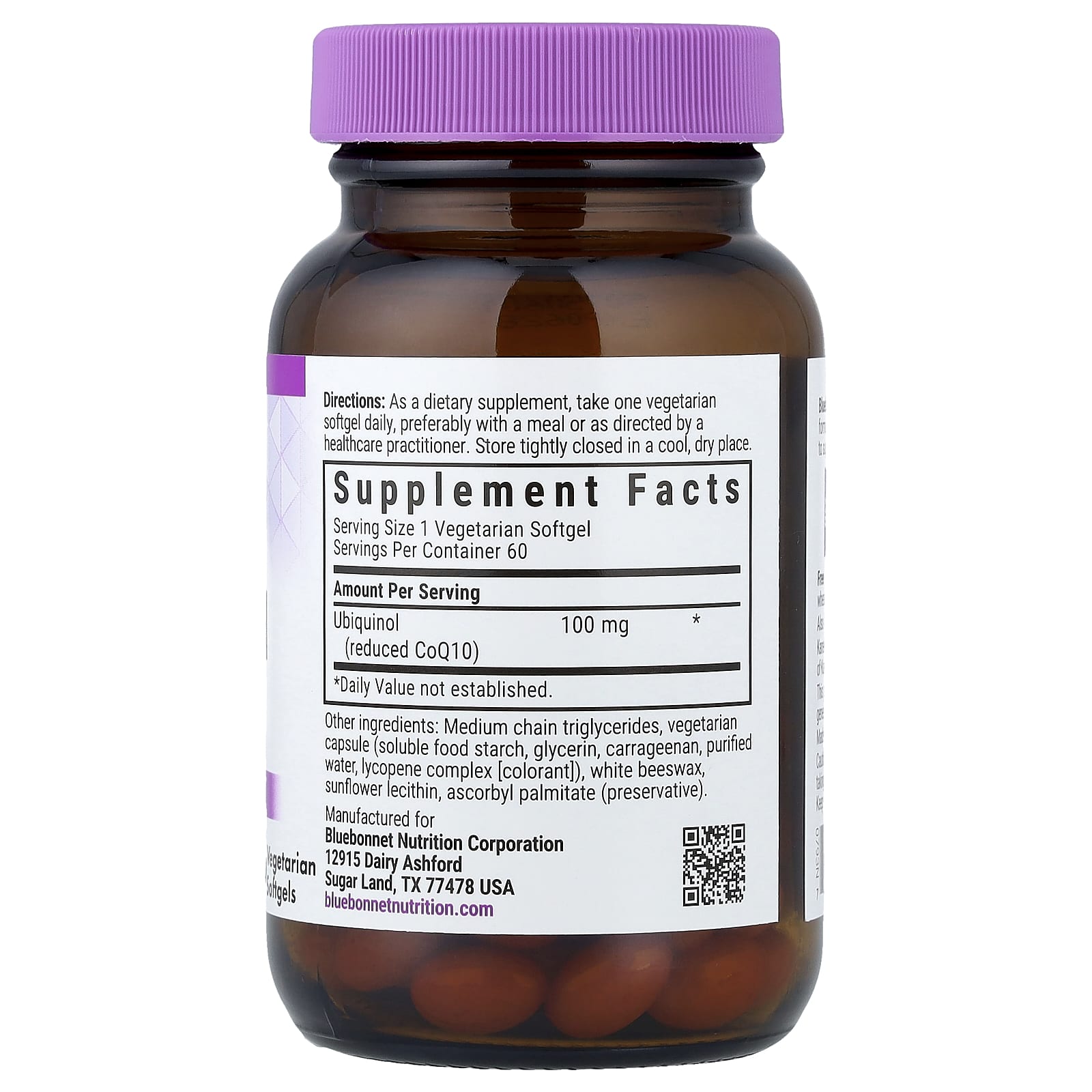 Коэнзим Q10 убихинол Bluebonnet Nutrition, 100 мг, 60 мягких капсул — фото 2