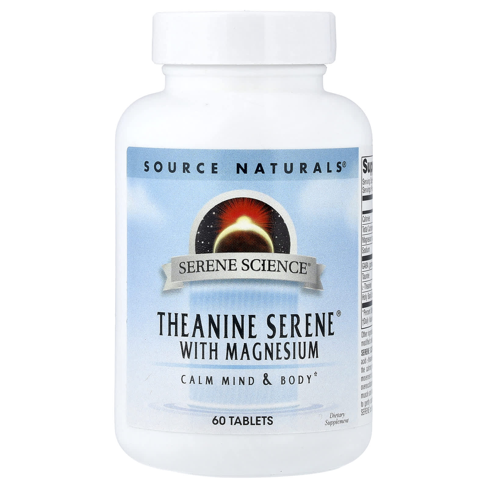 Магний Source Naturals Serene Science® Theanine Serene®, 60 таблеток