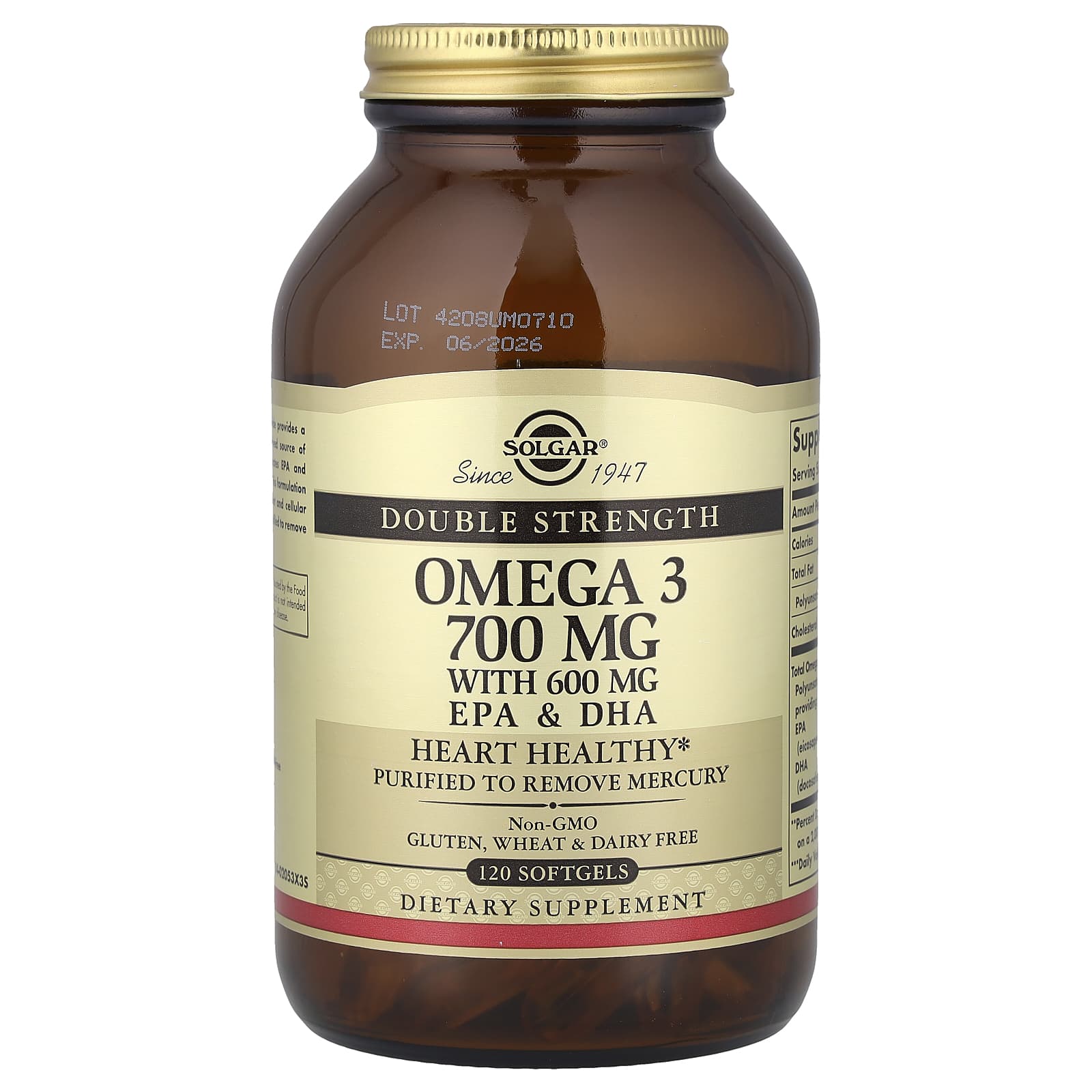 Омега-3 Solgar EPA & DHA, 120 мягких капсул