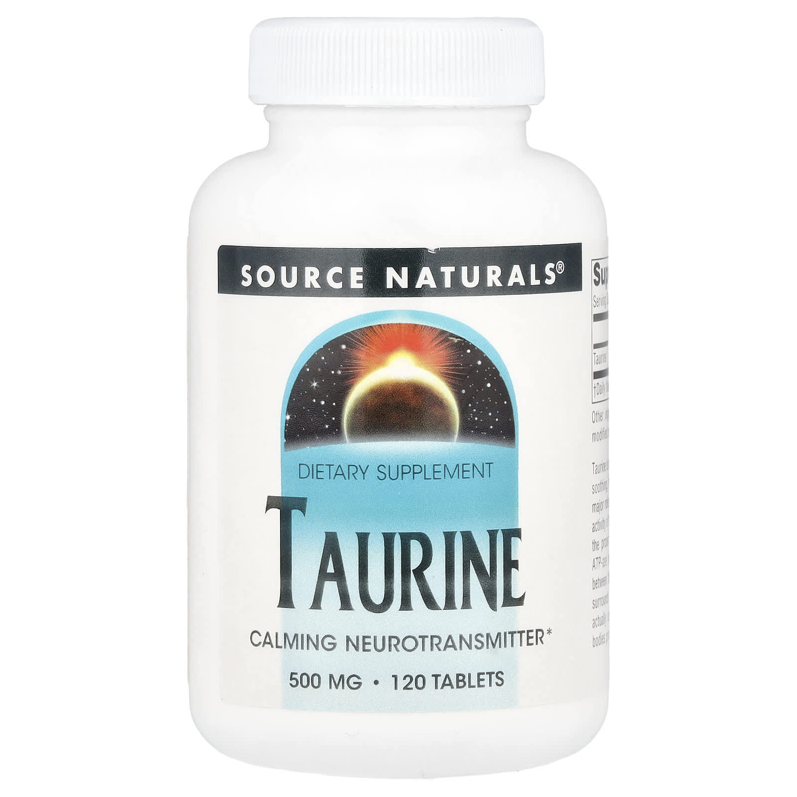 Таурин Source Naturals, 500 мг, 120 таблеток