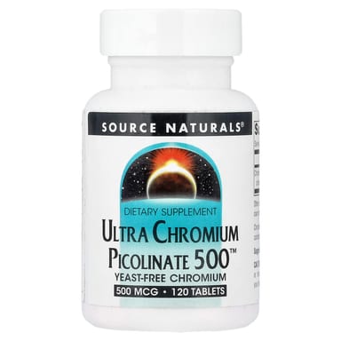 Хром пиколинат Source Naturals Ultra 500™, 500 мкг, 120 таблеток