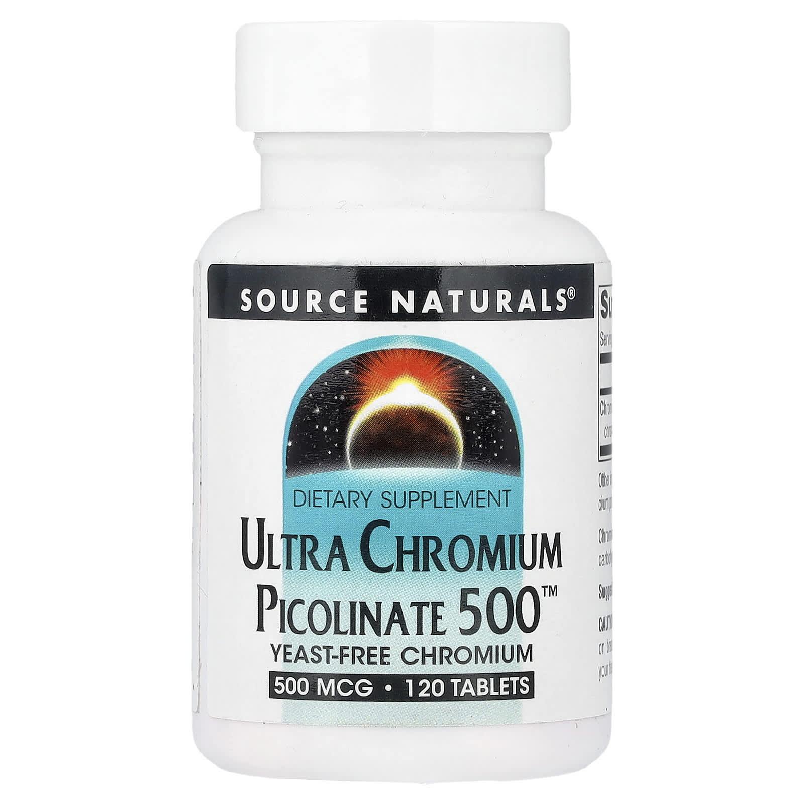 Хром пиколинат Source Naturals Ultra 500™, 500 мкг, 120 таблеток